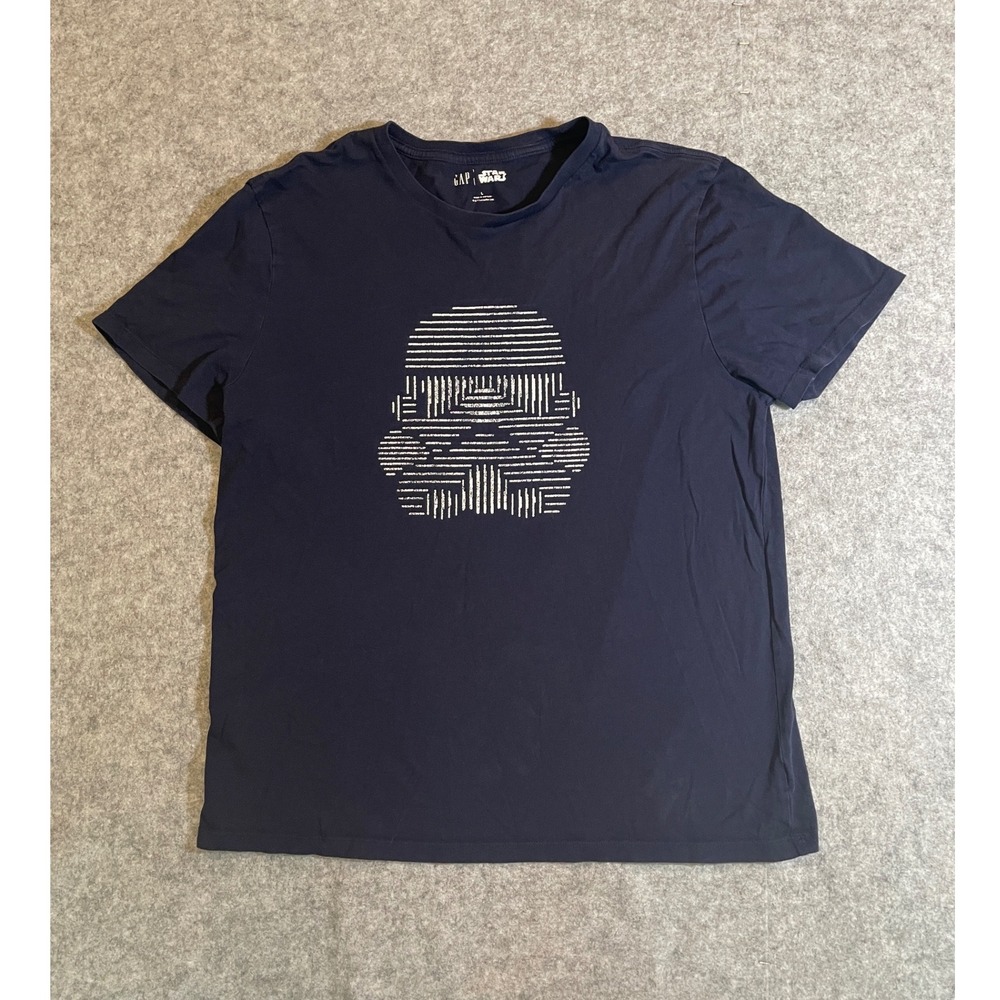 Gap Star Wars Stormtrooper Graphic T-Shirt Mens Large Navy Blue Short Sleeve Tee